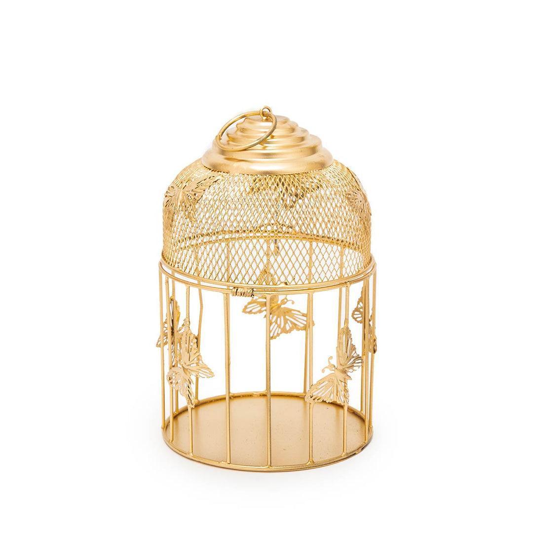 Buy Candle Stand - Titli Golden Mesh Lantern | Decorative Cage Hanging T-light Candle Holder For Home Decor by Home4U on IKIRU online store
