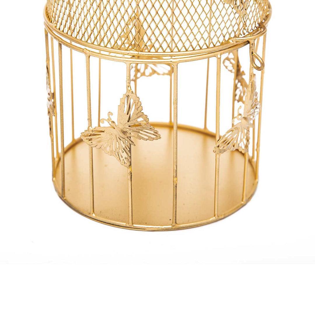 Buy Candle Stand - Titli Golden Mesh Lantern | Decorative Cage Hanging T-light Candle Holder For Home Decor by Home4U on IKIRU online store