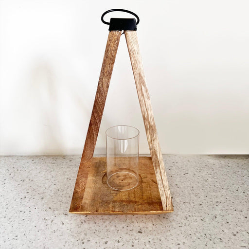 Buy Candle Stand - Tommer Rustic Wooden Hanging Lantern | Decorative Candle Holder Stand For Home Decor by Restory on IKIRU online store