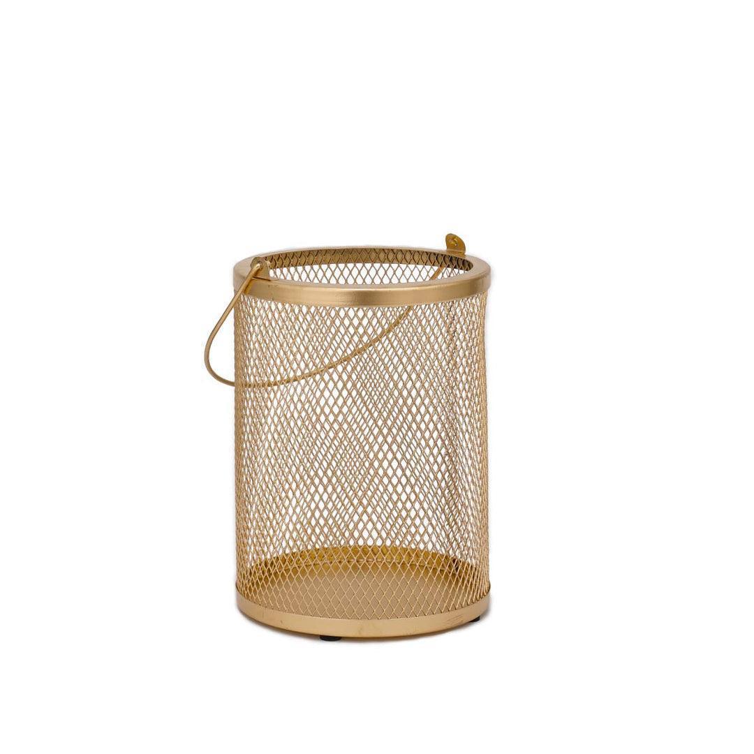 Buy Candle Stand - Unique Mesh Golden Lantern | Metallic Decorative Tealight Holder by Home4U on IKIRU online store