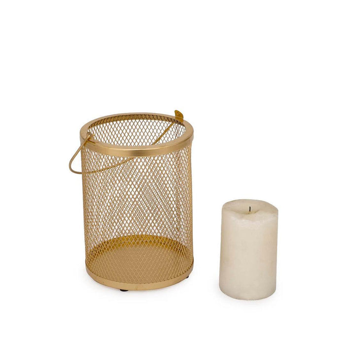 Buy Candle Stand - Unique Mesh Golden Lantern | Metallic Decorative Tealight Holder by Home4U on IKIRU online store