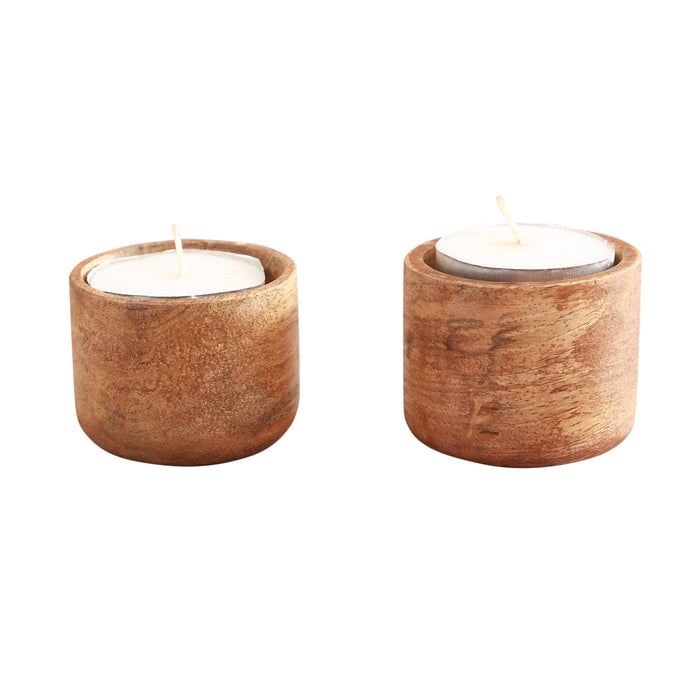 Buy Candle Stand - Wooden Decorative Tea Light Candle and Diya Holder Set of 2 For Home Decor by Manor House on IKIRU online store