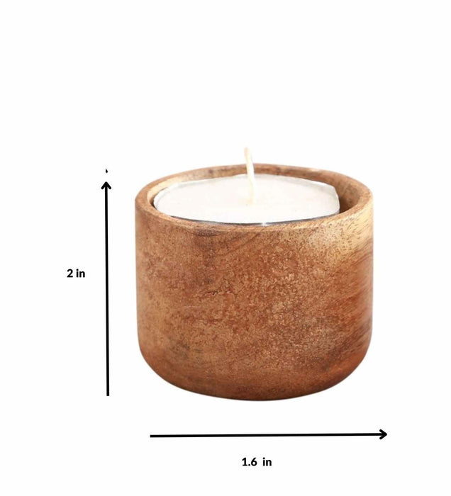 Buy Candle Stand - Wooden Decorative Tea Light Candle and Diya Holder Set of 2 For Home Decor by Manor House on IKIRU online store