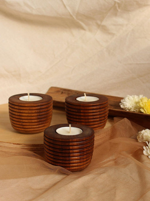 Buy Candle Stand - Wooden Tea Light Candles With Holder For Home Decor by Studio Indigene on IKIRU online store