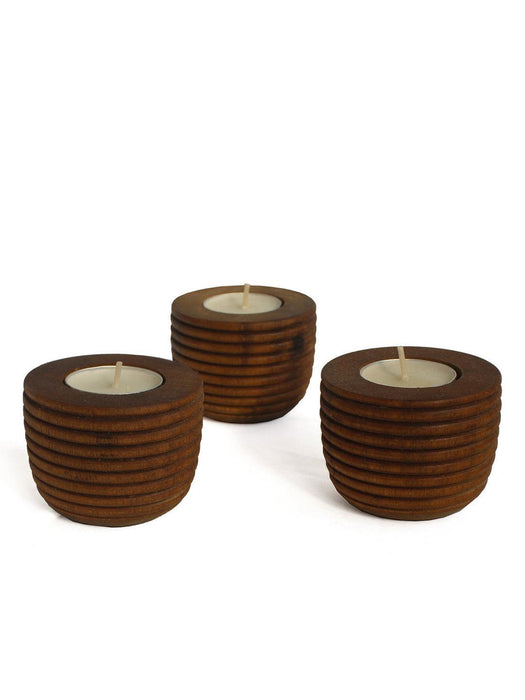 Buy Candle Stand - Wooden Tea Light Candles With Holder For Home Decor by Studio Indigene on IKIRU online store