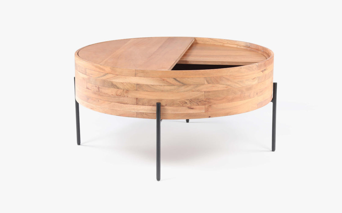 Buy Center Table - Dali Unique Wooden Coffee Table | Drum Shape Multipurpose Table For Home by Orange Tree on IKIRU online store