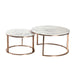 Buy Center Table - Marble Nest Of Tables In Gold Finish | Set of 2 Round Accent Nesting Table Golden by Handicrafts Town on IKIRU online store