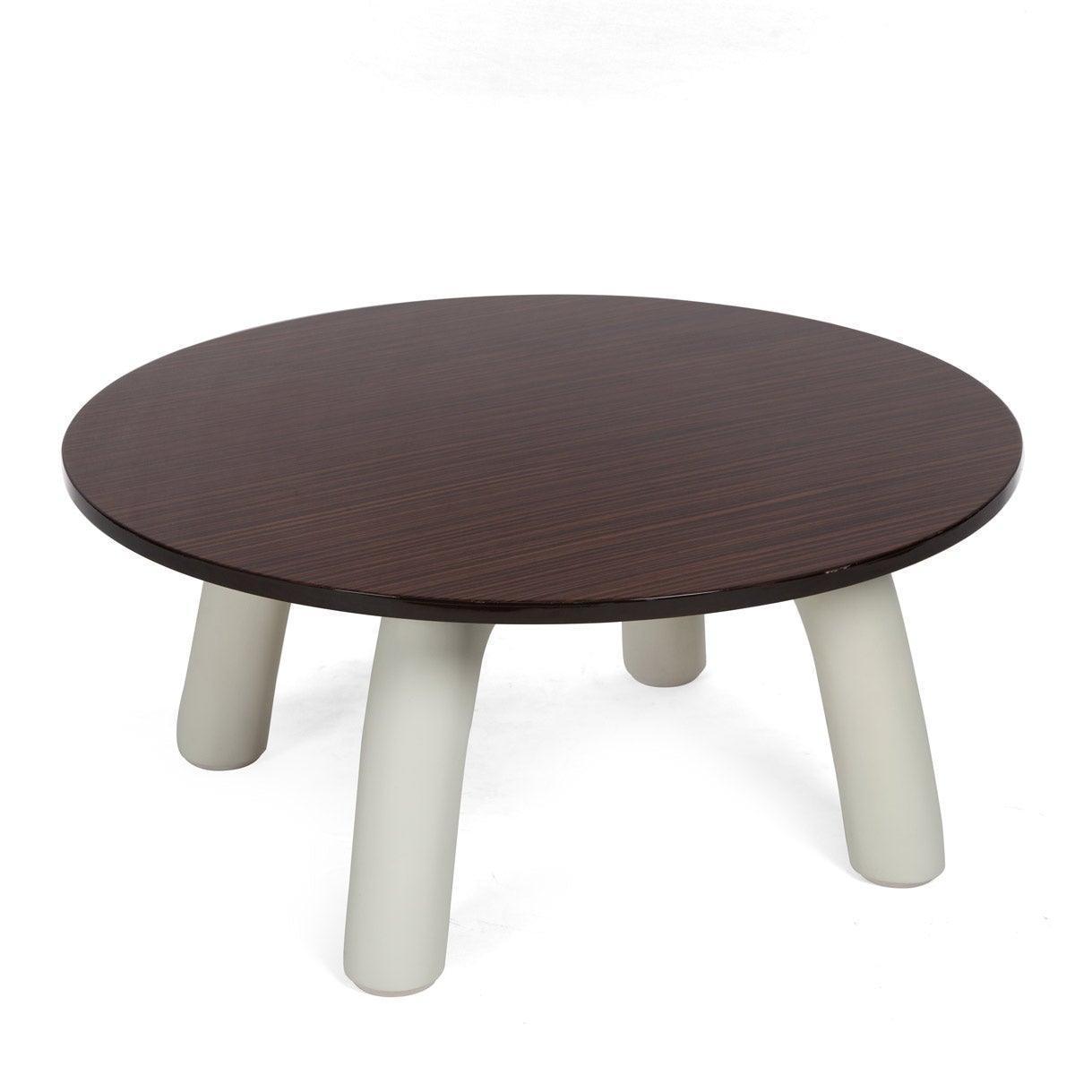 Buy Center Table - Round Wooden Center Table For Living Room | Brown and White Tea Table by Home4U on IKIRU online store