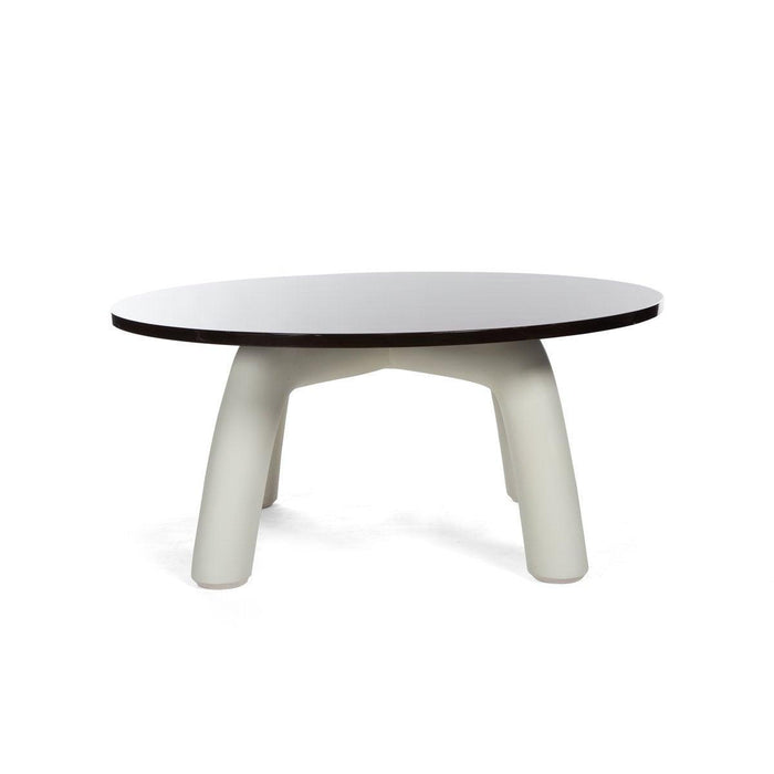 Buy Center Table - Round Wooden Center Table For Living Room | Brown and White Tea Table by Home4U on IKIRU online store