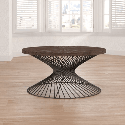 Buy Center Table - Spiral Wooden & Metal Center Table | Round Coffee Table For Living Room by The home dekor on IKIRU online store