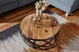 Buy Center Table - Wood & Black Metal Center Table | Coffee Table For Living Room by The home dekor on IKIRU online store