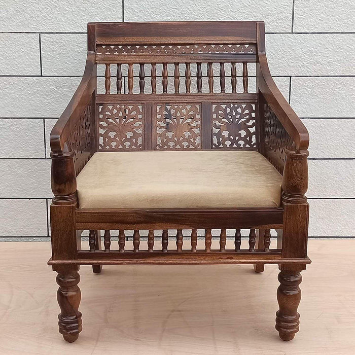 Buy Chair - Sheesham Wood Vintage Sofa Chair Natural Brown Color by The home dekor on IKIRU online store