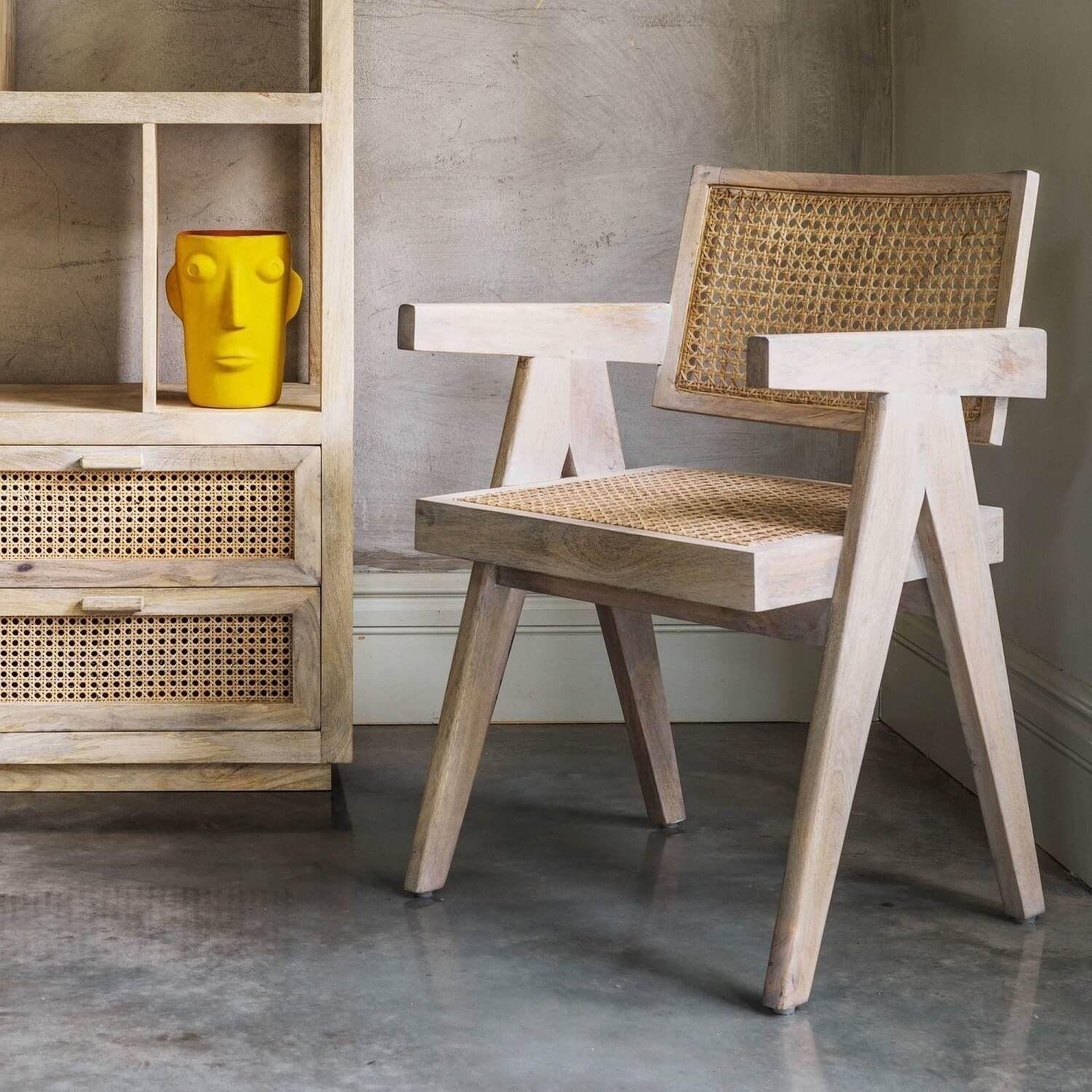 Buy Chair - Wooden Arm Chandigargh Chair | Wood Chair For Living Room & Office by The home dekor on IKIRU online store