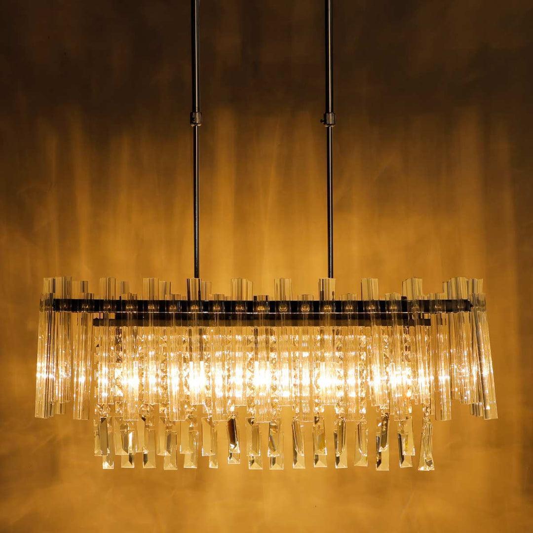 Buy Chandelier - Bella Stylish Clear Glass Chandelier Light | Aluminium Hanging Jhoomar For Home Decor by Home4U on IKIRU online store