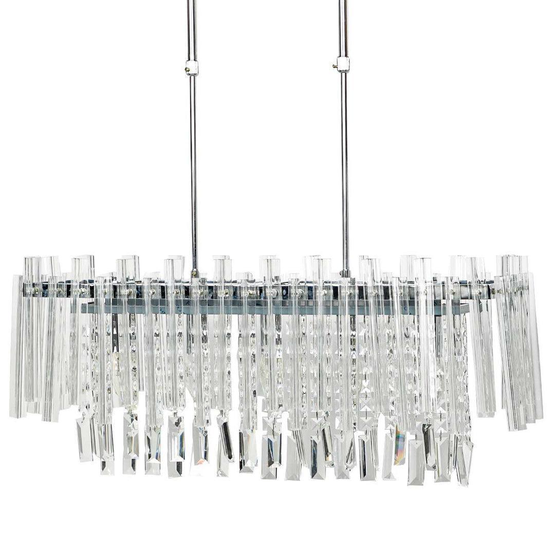 Buy Chandelier - Bella Stylish Clear Glass Chandelier Light | Aluminium Hanging Jhoomar For Home Decor by Home4U on IKIRU online store