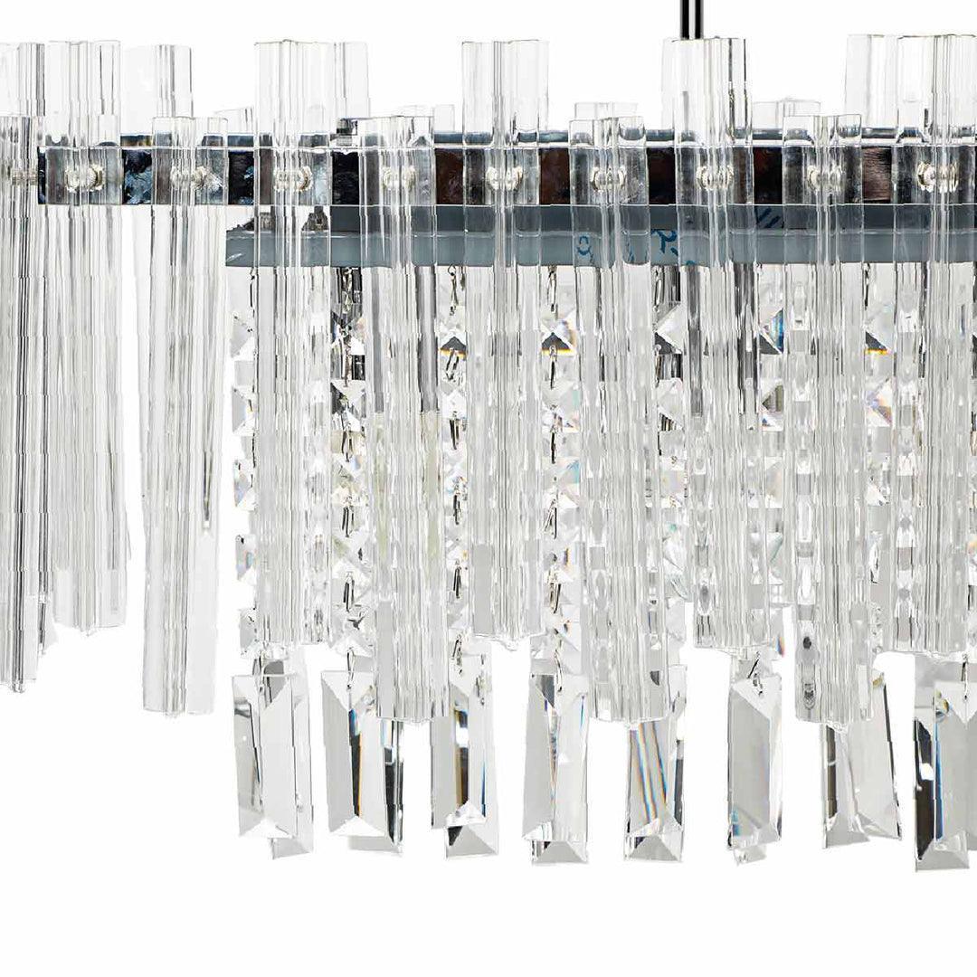 Buy Chandelier - Bella Stylish Clear Glass Chandelier Light | Aluminium Hanging Jhoomar For Home Decor by Home4U on IKIRU online store