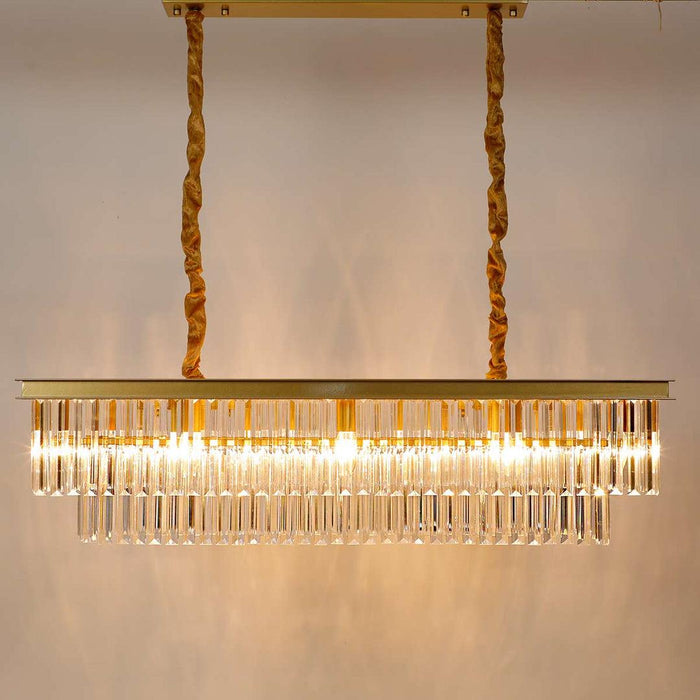 Buy Chandelier - Nielle Luxury Rectangular Chandelier | Decorative Hanging Light For Home & Party Decor by Home4U on IKIRU online store