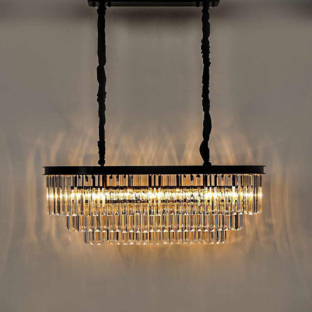 Buy Chandelier - Ortella Crystal Glass Hanging Chandelier | Jhoomar Light For Home & Party Decor by Home4U on IKIRU online store