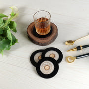Buy Coaster - Black & White Round Resin Coaster For Home & Office - Set Of 4 by Amaya Decors on IKIRU online store