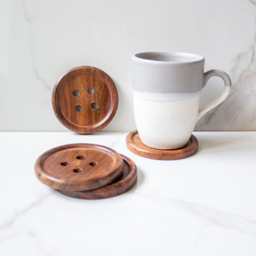 Buy Coaster - Button Coasters Set of 4 | Tea Coaster for Table by Byora Homes on IKIRU online store