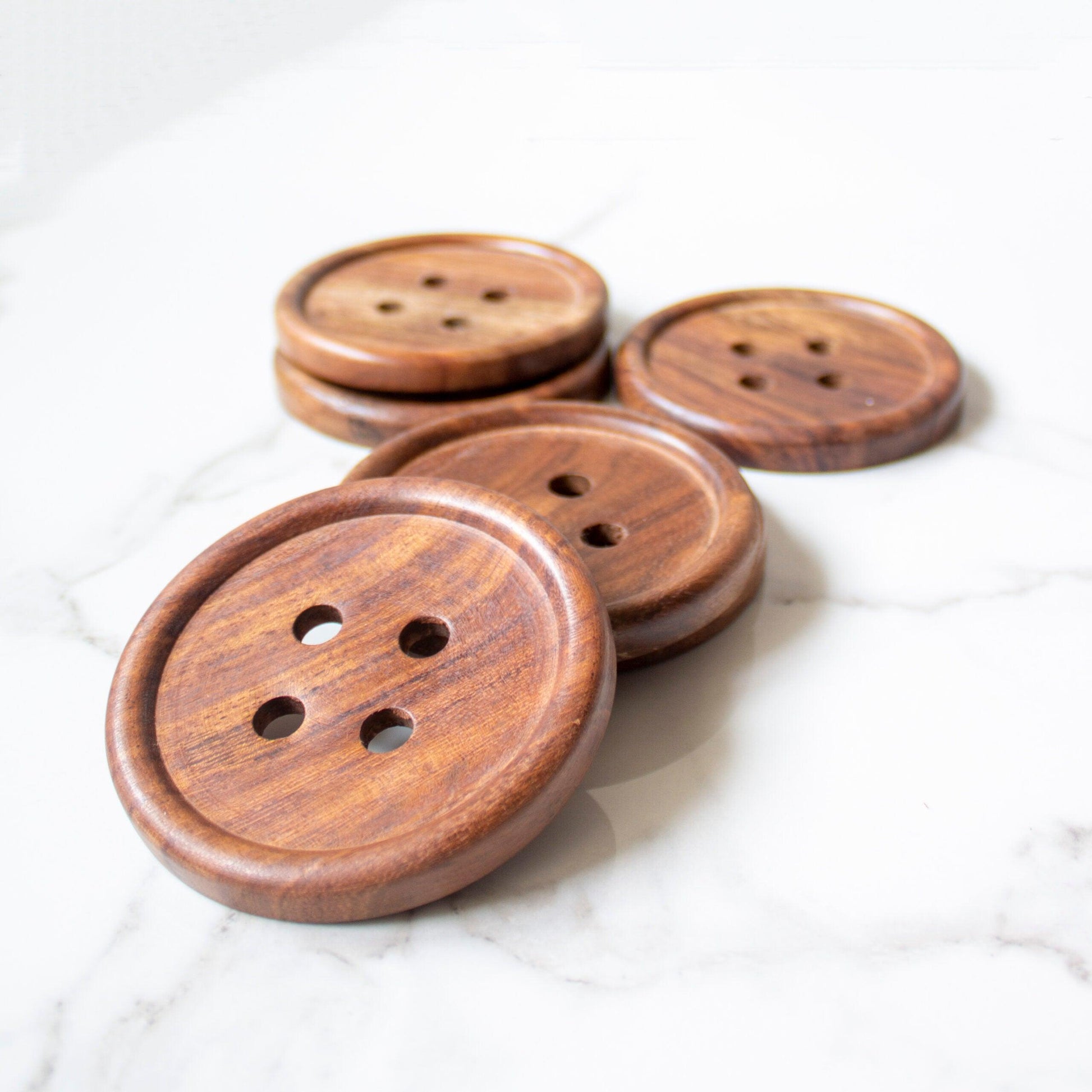 Buy Coaster - Button Coasters Set of 4 | Tea Coaster for Table by Byora Homes on IKIRU online store