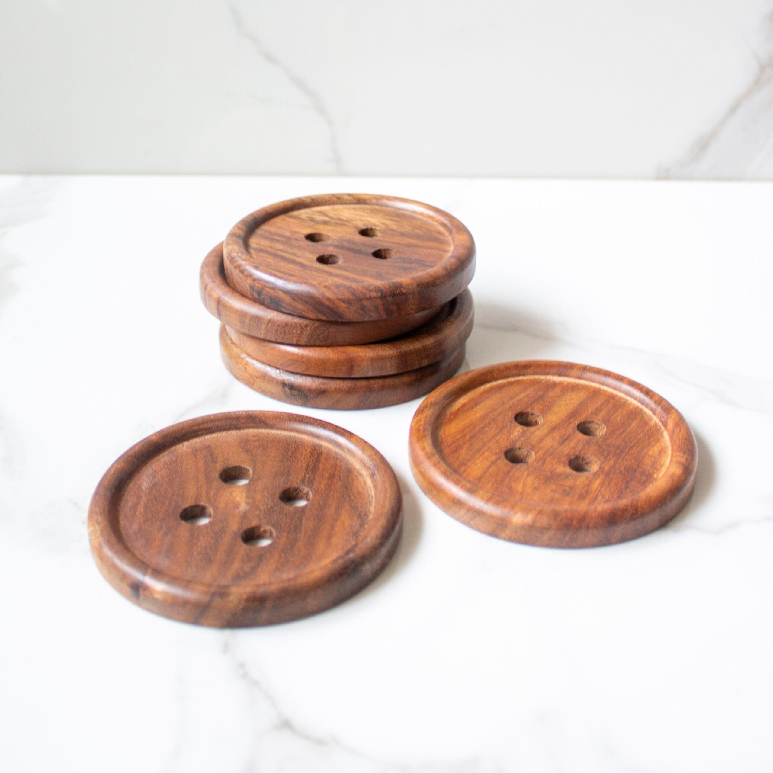 Buy Coaster - Button Coasters Set of 4 | Tea Coaster for Table by Byora Homes on IKIRU online store