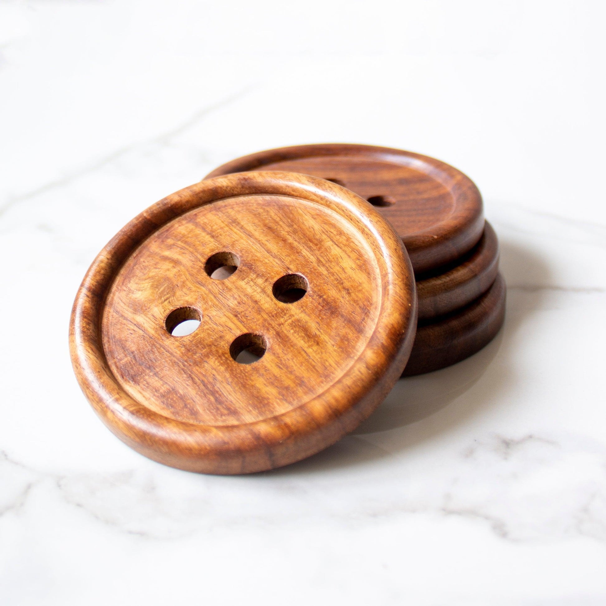 Buy Coaster - Button Coasters Set of 4 | Tea Coaster for Table by Byora Homes on IKIRU online store