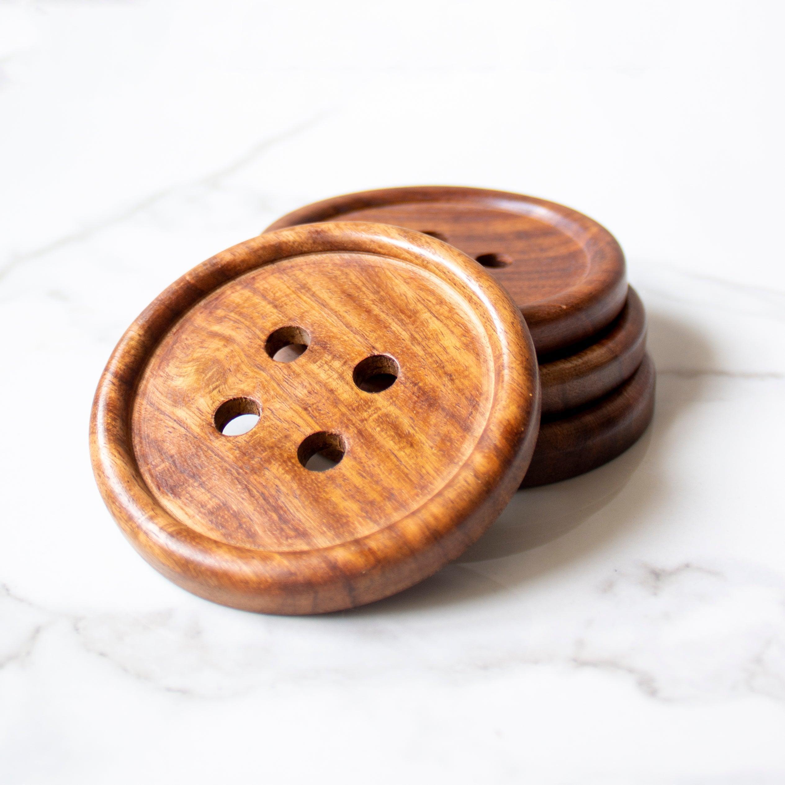 Buy Coaster - Button Coasters Set of 4 | Tea Coaster for Table by Byora Homes on IKIRU online store