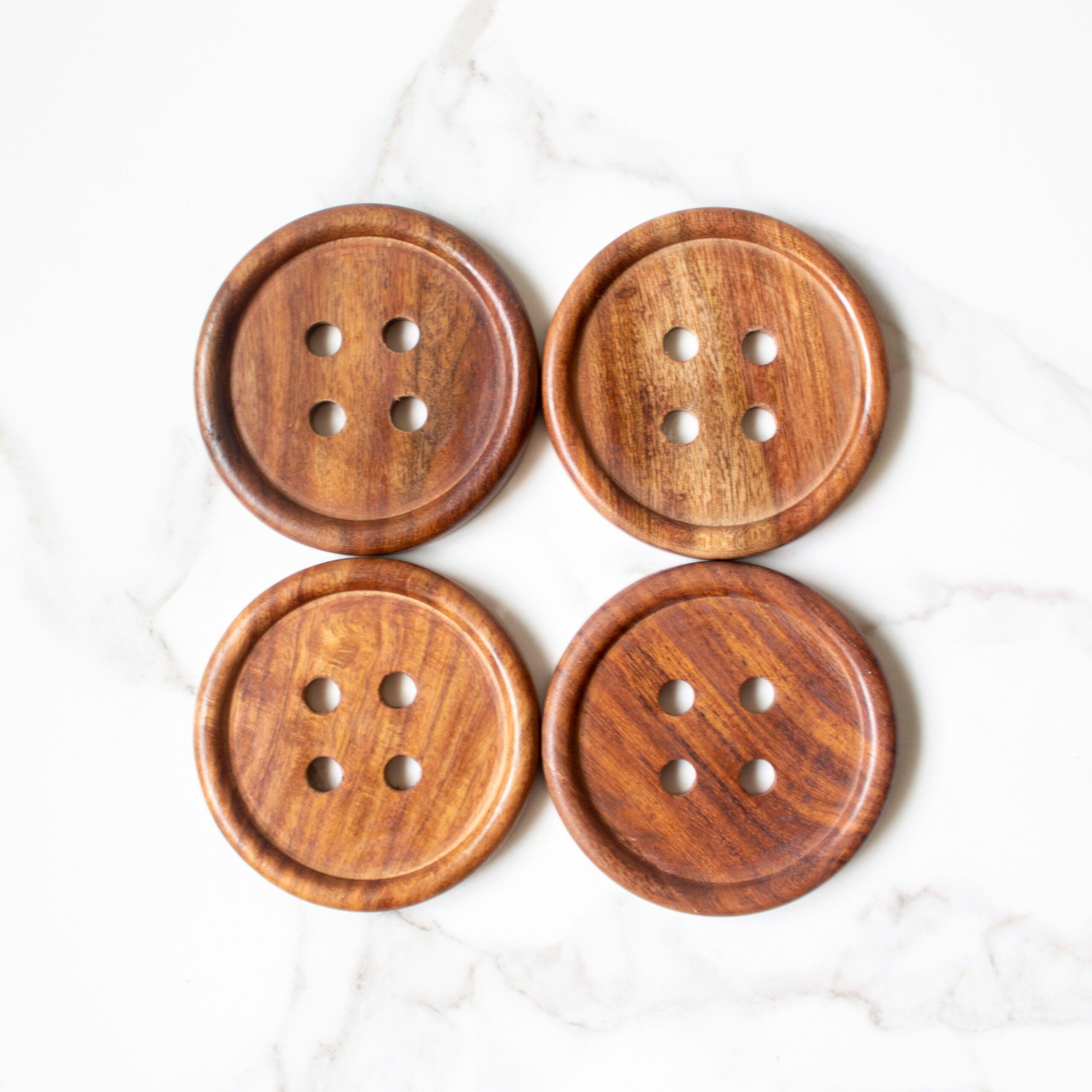 Buy Coaster - Button Coasters Set of 4 | Tea Coaster for Table by Byora Homes on IKIRU online store