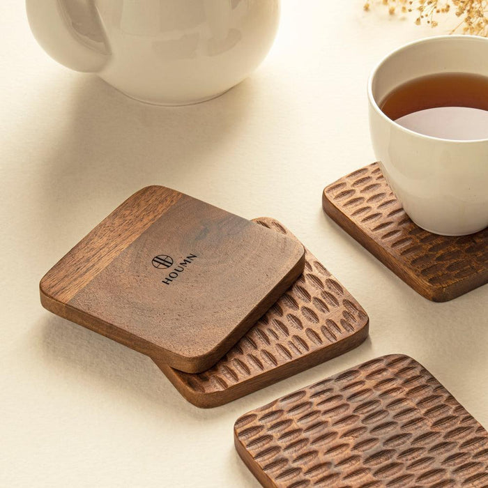 Buy Coaster - Cornerstone Wooden Table Coaster For Tea Cups & Mugs Set of 4 Coasters by Houmn on IKIRU online store