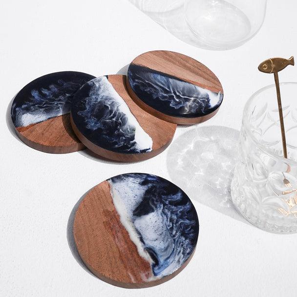 Buy Coaster - Decorative Wooden & Resin Tea & Coffee Coasters For Dining Table & Home by Casa decor on IKIRU online store