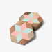 Buy Coaster - Hexagon Shaped Wooden Tea Coasters With Colorful Marquetry For Tableware by Casa decor on IKIRU online store