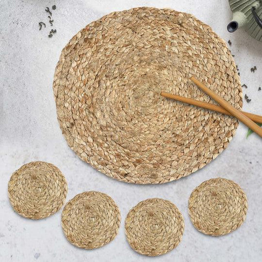 Buy Coaster - Natural Jute Placemats & Coasters | Table Mat Set of 6 Living Room & Home by Sashaa World on IKIRU online store
