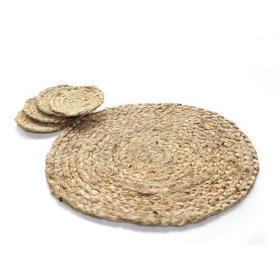 Buy Coaster - Natural Jute Placemats & Coasters | Table Mat Set of 6 Living Room & Home by Sashaa World on IKIRU online store