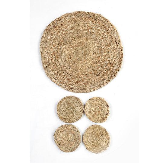 Buy Coaster - Natural Jute Placemats & Coasters | Table Mat Set of 6 Living Room & Home by Sashaa World on IKIRU online store