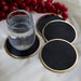 Buy Coaster - Round Coasters For Table Stone & Brass Ring Set of 4 by Home4U on IKIRU online store