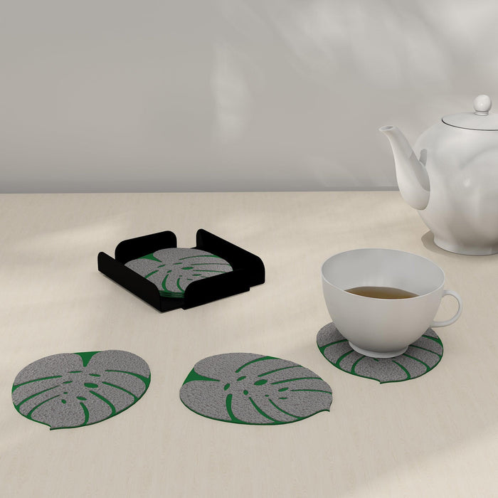 Buy Coaster - Unique Leaf Coaster set with holder - Set of 6 by Restory on IKIRU online store