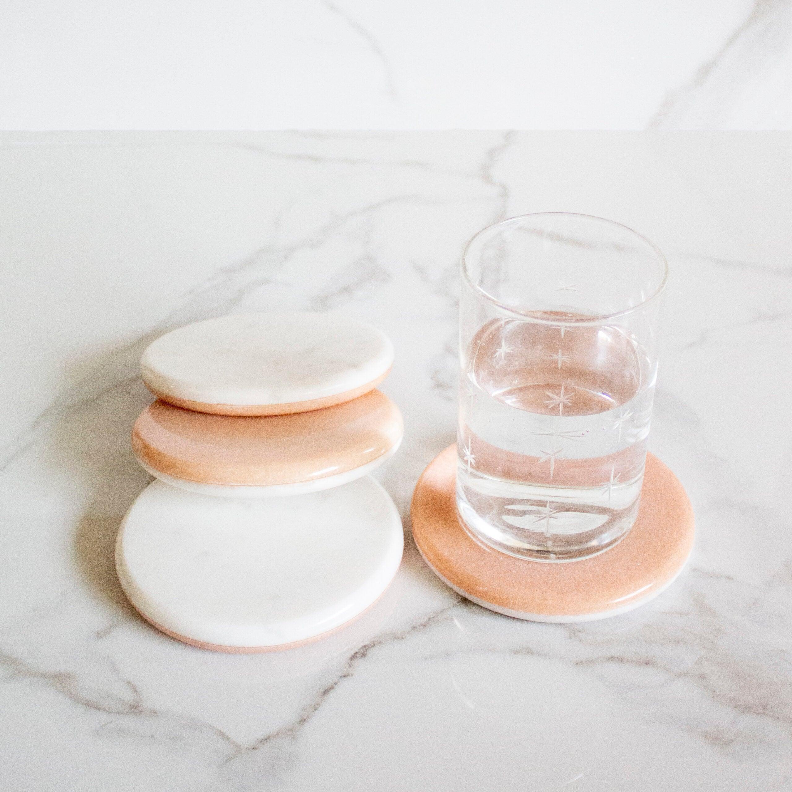 Buy Coaster - Up-down Coaster Set of 6 | Marble Tea Coaster for Table by Byora Homes on IKIRU online store