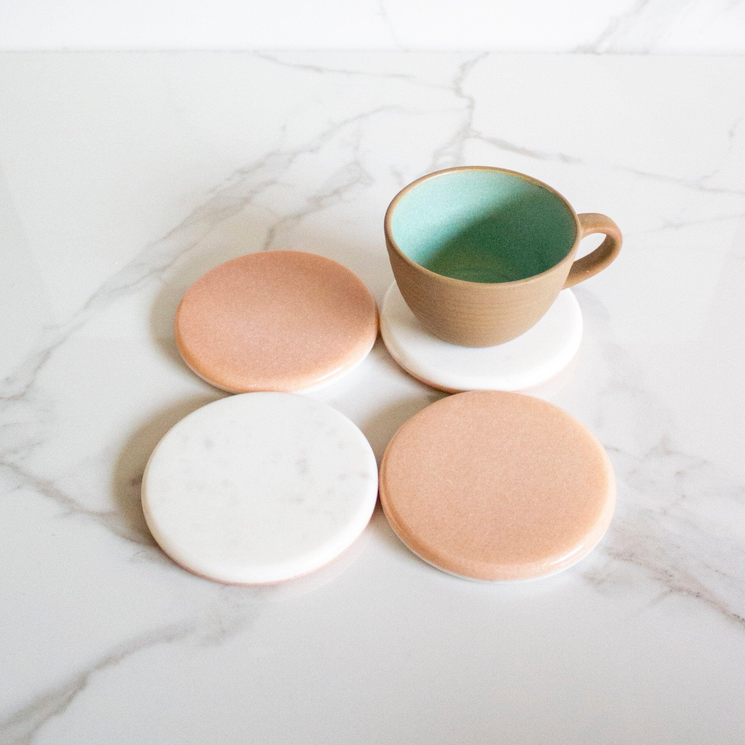 Buy Coaster - Up-down Coaster Set of 6 | Marble Tea Coaster for Table by Byora Homes on IKIRU online store