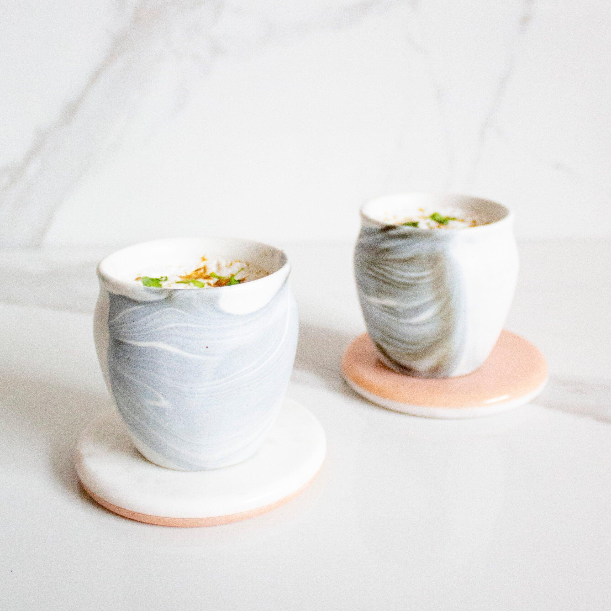 Buy Coaster - Up-down Coaster Set of 6 | Marble Tea Coaster for Table by Byora Homes on IKIRU online store