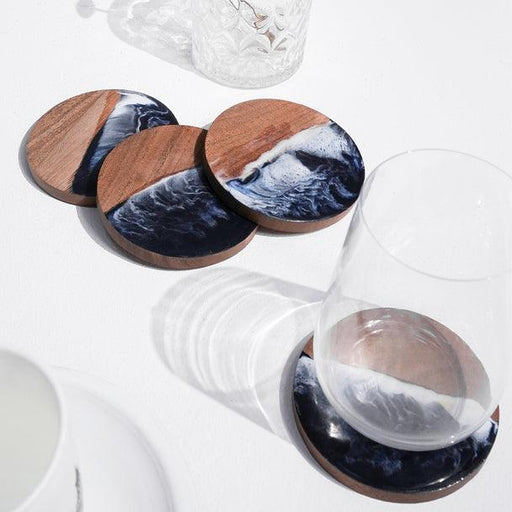 Buy Coaster - Wooden And Resin Tea & Coffee Coasters For Kitchen by Casa decor on IKIRU online store