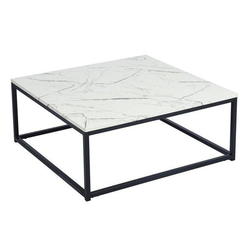 Buy Coffee Table - Living Room Center Coffee Table with White Square Marble Top and Black Finish Frame by Handicrafts Town on IKIRU online store