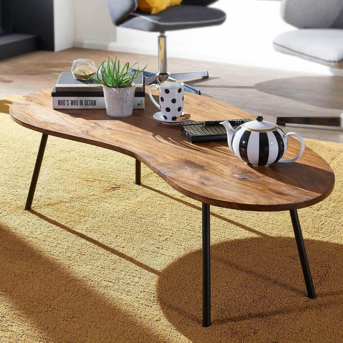 Buy Coffee Table - Wood & Metal Bean Coffee Table | Center Table For Living Room by The home dekor on IKIRU online store