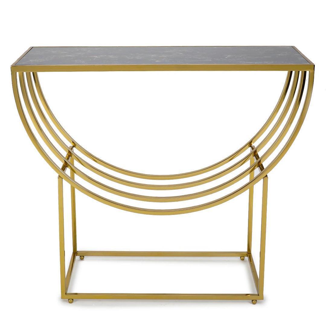 Buy Console Table - Unique Console Table Black Marble and Gold Finish | Side Table For Decor by Home4U on IKIRU online store