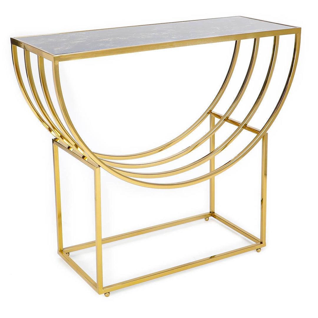 Buy Console Table - Unique Console Table Black Marble and Gold Finish | Side Table For Decor by Home4U on IKIRU online store