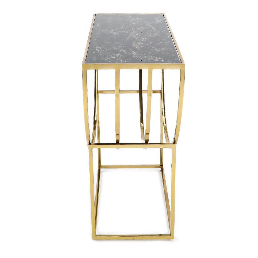 Buy Console Table - Unique Console Table Black Marble and Gold Finish | Side Table For Decor by Home4U on IKIRU online store