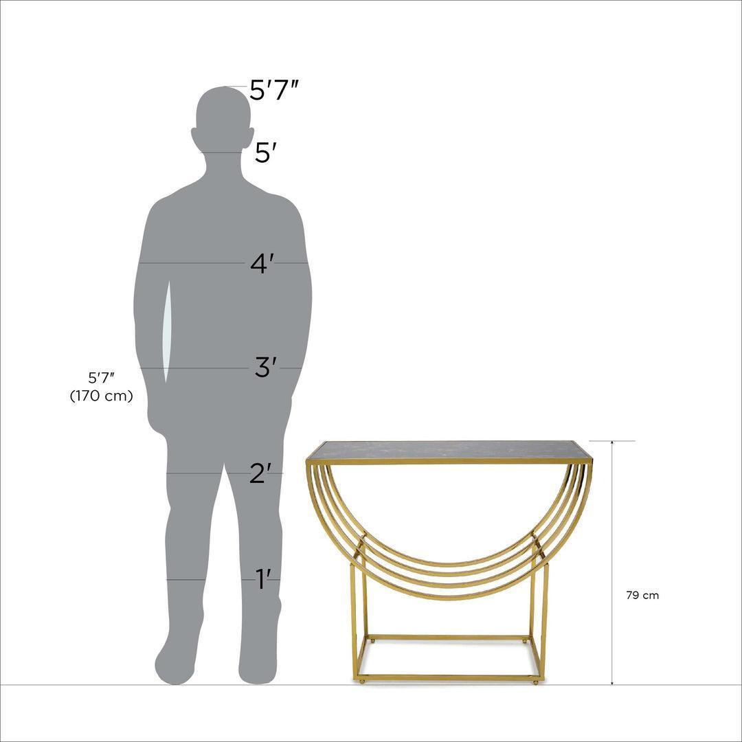 Buy Console Table - Unique Console Table Black Marble and Gold Finish | Side Table For Decor by Home4U on IKIRU online store