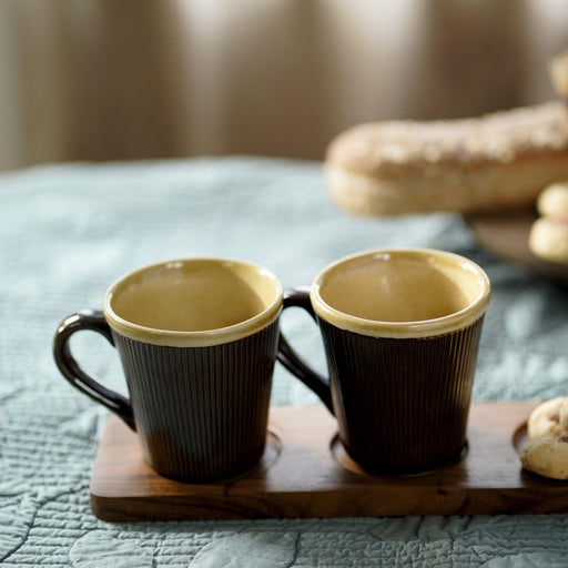 Buy Cups & Mugs - Bhor Ceramic Coffee Caramel Mug Set Of 2 | Brown Tea Cups For Home & Gifting by Courtyard on IKIRU online store