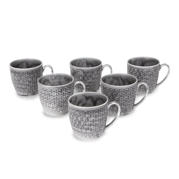 Buy Cups & Mugs - Black Floral Mug Set of 6 | Tea Cups Bone China by Home4U on IKIRU online store