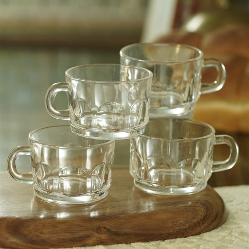 Buy Cups & Mugs - Cafere Clear Glass Tea & Coffee Cups For Serving Set Of 4 | Classy Serveware For Home & Gifting by Courtyard on IKIRU online store